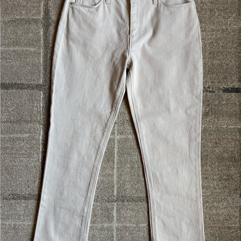 Hudson Women’s Jeans Barbara High-Rise Straight Crop, Ecru Beige Size 26 NWT